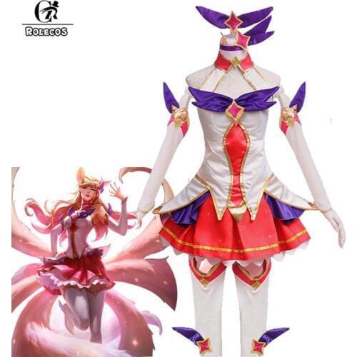 ROLECOS Star Guardian Cosplay LOL Ahri Costumes Magic Girl the Nine-Tailed Fox Cosplay Ahri Brand Costumes Magica Full Set