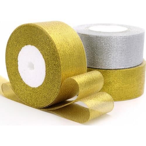 Hot sale 40mm (25 Yards/roll) Gold Silver Onion Belt Ribbon DIY Gift Packaging Wedding Decoration Tapes Ribbon Party Supplies
