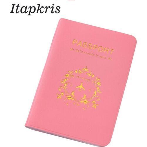 Fashion Passport Cover Holder Bag Women PVC Waterproof Travel Passport Case ID Card Document Passport Pouch Girl PINK