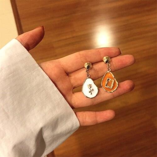 Fashion Personality Asymmetrical Geometry Drop Glaze Earring INS Temperament Retro Wind Wedding Party Earrings Women Jewelry