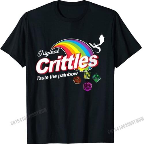 Womens Crittles Taste The Painbow Funny DM Tabletop Gaming Parody O-Neck T-Shirt Camisas Men Men Tees Family Top T-Shirts