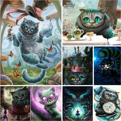 5D DIY Diamond Painting Disney Cat Picture Diamond Embroidery "Alice" Mosaic Cross stitch Kit Kids Room Decoration