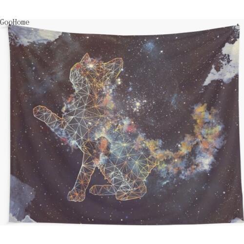 Celestial Cat Wall Tapestry Cover Beach Towel Throw Blanket Picnic Yoga Mat Home Decoration
