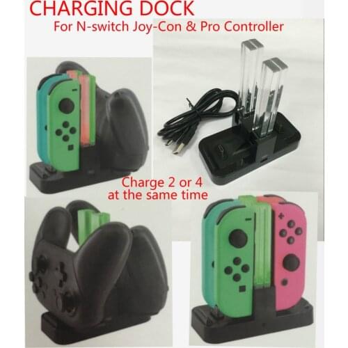 New Charging Dock for Nintend switch N-switch NS Switch JoyCon & Pro controller with box double charging 2 or 4 controllers