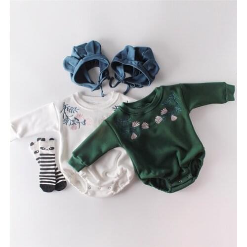 Autumn And Winter Newborn Boys And Girls' Romper Long Sleeve Cotton Fleece Thickening Coming Home Outfit Clothing With Hat