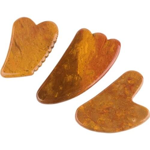 Sawtooth Gua Sha Tool Face Care Scraper Natural Mookaite Jasper Massager Beauty Health Body Eye Neck Skin Scraping Massage Detox