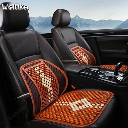 Car Seat Cushion single piece with Wooden Beads Seat Backrest Lumbar Waist Support cool summer seat Mat CD50 Q01