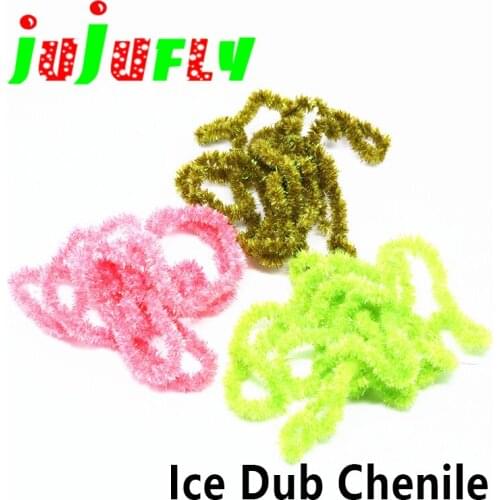 Popular 2yards fly tying ice dubbing chenile yarn Dia 6mm wooly bugger streamers body wrapping tying materials for saltwater fly