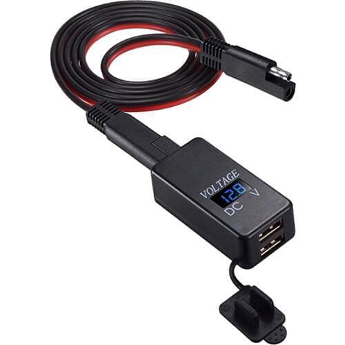 SAE Adapter USB Digital Voltmeter Voltage Measurement Quick Disconnect Plug Over-charge Protection