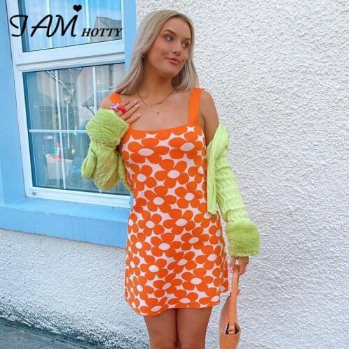Y2K Sexy Floral Knitted Mini Dress Summer Women Harajuku Kawaii A Line Tank Party Dresses Beach Casual Holiday Outfit Iamhotty