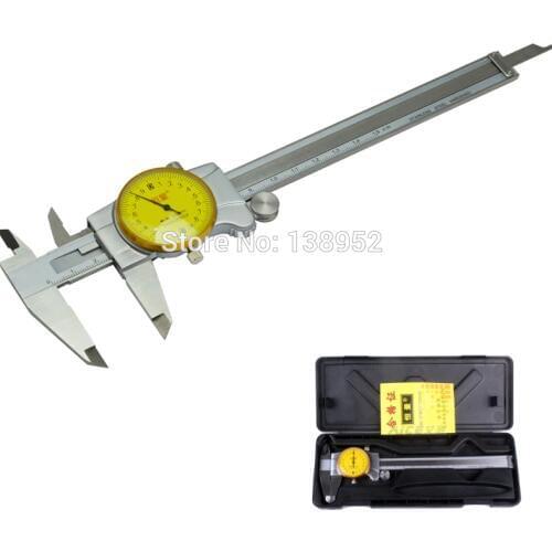 Premium Dial Caliper 0-6" 0.02MM Precision Double Shock Proof Solid Hardened Stainless Steel dial vernier caliper 0-150mm