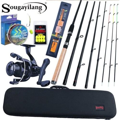 Sougayilang L M H Power Feeder Rod and Carp Reel 3.0m Carp Fishing Combo with With Carp Line Lure Hook Accessories Carrier Bag