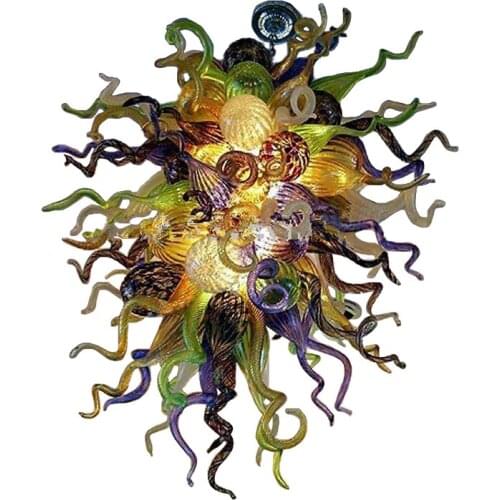Vintage Design Ceiling Mounted Chandeliers Murano Glass Chandelier Lamps for Living Room High Hanging Dome Art LED Light Fixture