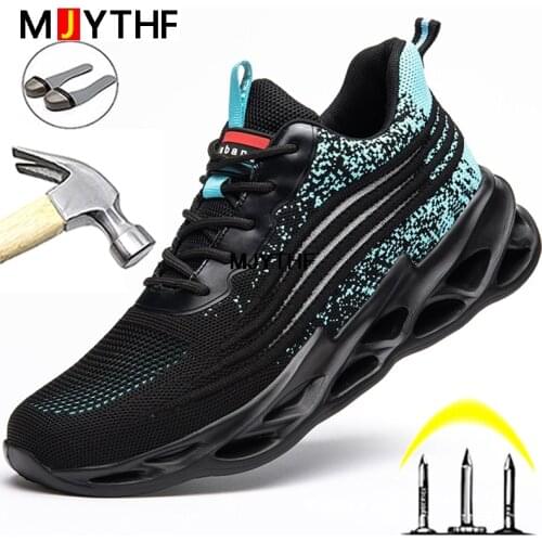 Safety Shoes Men Work Shoes Anti-Smash And Anti-Puncture Indestructible Shoes Male Work Sneakers Steel Toe Shoes Protective