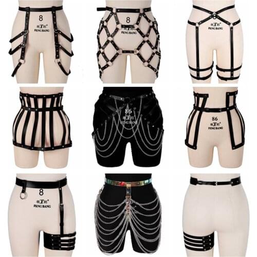 Punk Goth Belts For Women Leather Harness Fashion Sexy Lingerie Garters Waistband Bdsm Bondage Fetish Underwear Accessories