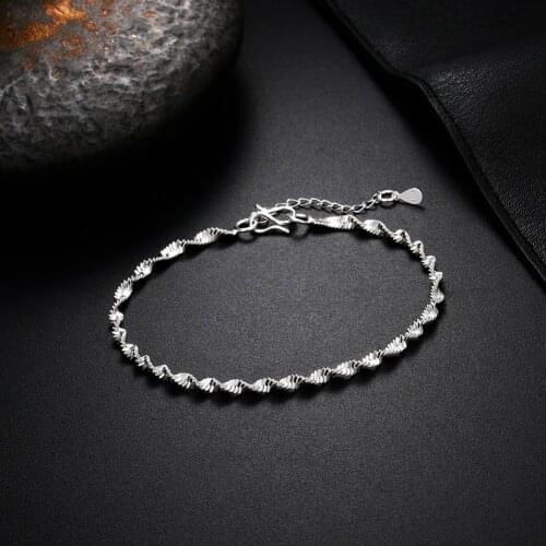 Factory direct new 925 sterling Silver Geometry Twisted Chain Bracelet for Women Men Fashion Wedding Christmas Gift Fine Jewelry