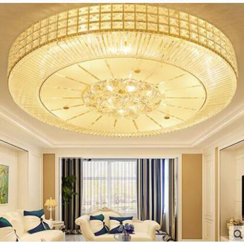 Golden cornucopia round crystal lamp modern led living room lamp simple bedroom dining room study ceiling lighting fixture led