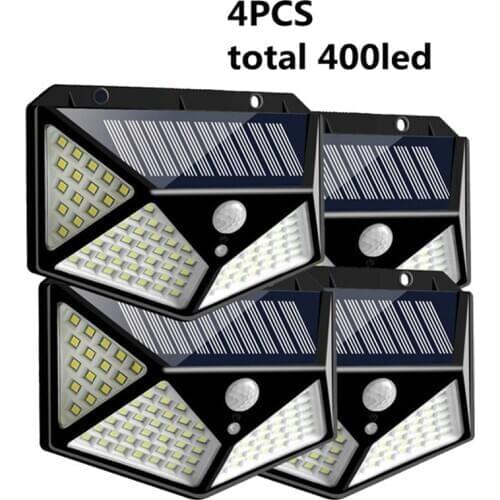 100led Powerful Remote Control Upgraded COB Solar Light PIR Motion Sensor IP65 Outdoor Solar Wall Street Light Waterproof Lamp