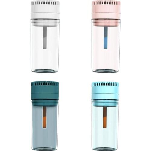 Creative 2 In 1 USB Rechargeable Mini Fan Kids Water Bottle Summer Student Outdoor Sports Portable 400ml Drinking Cup