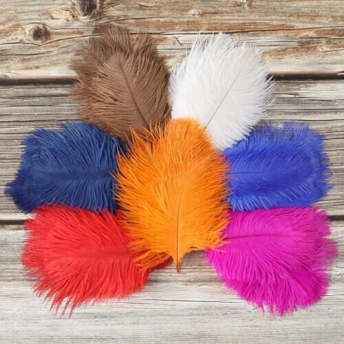 Wholesale 20/50pcs White Ostrich feathers 10-15cm for Wedding Party home Decoration Natural feather Ostrich Plumes DIY Crafts