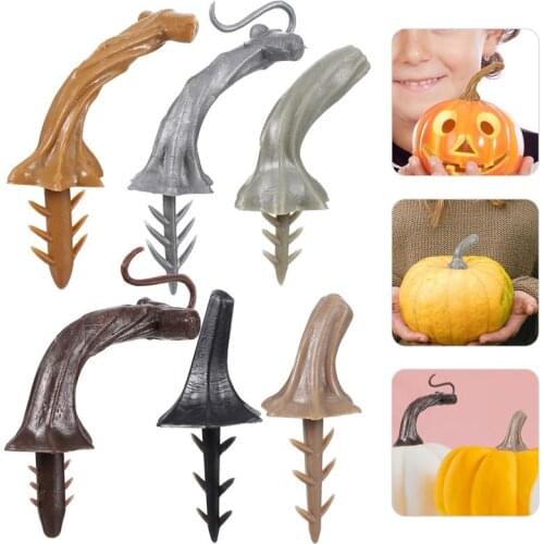 24pcs Pumpkin Stem Pumpkin DIY Handle Harvest Plastic Pumpkin Handle Accessory Halloween Party DIY Supplies