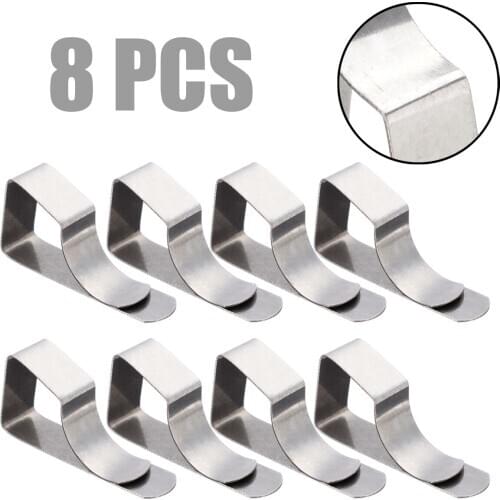 8Pcs Stainless Steel Table Cloth Cover Clip Holder Cloth Clamps Picnic Wedding Party For Home Cloth Table Holder Clips