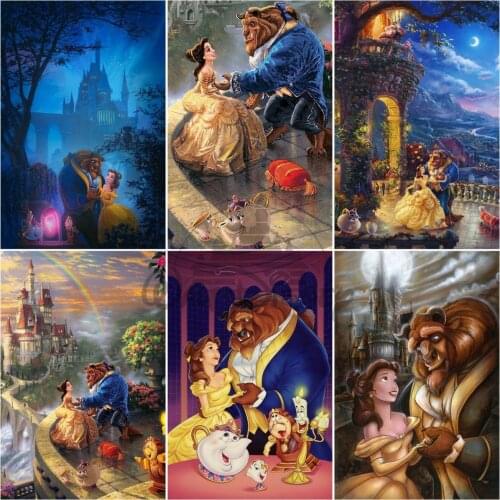 5d Diamond Painting Full Drill Disney Beauty and the Beast Belle Princess Cross Stitch Handmade Resin Diy Home Decor Gift