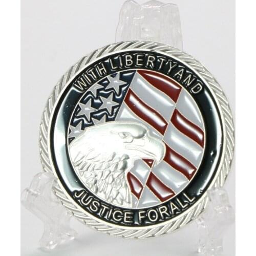 American Eagle Justice Forall Silver Plated Collectible Coin 2001.9.11 United We Stand Commemorative Coin Gift Challenge Coin