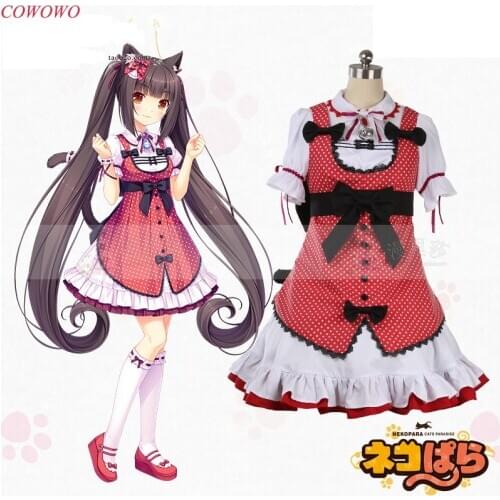 Anime! NEKOPARA Cats Paradise Chocolat Lolita Dress Lovely Uniform Cosplay Costume Custom-made Any Size For Unisex Free Shipping