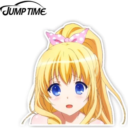 Jump Time 13cm x 10.4cm Car Stickers Amagi Brilliant Park Anime Decal Funny Car Styling Waterproof Auto Motor Cute Girl Graphics
