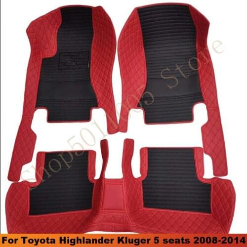 Car Floor Mat For Toyota Highlander Kluger 5 seats 2008 2009 2010 2011 2012 2013 2014 Carpets Auto Interior Foot Mat Accessories