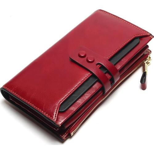 2019 Brand design Wallet Female Luxury Cow Leather Business Womens Handbag Coin Purse Card Holders Clutch Genuine Leather Pouch