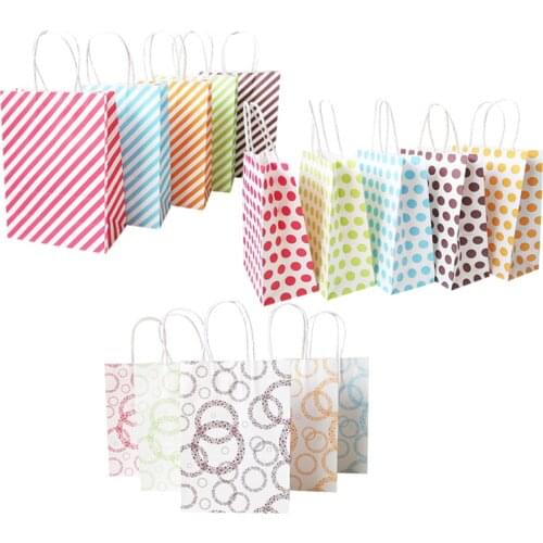 10Pcs 16x22cm Paper Bags with Handles Wedding Favors Gift for Guests Souvenirs Birthday Party Christmas Gift Bag gift box