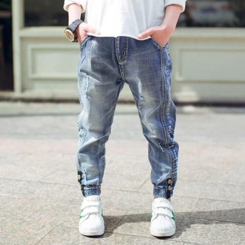Kids Jeans Fashion Spring Autumn Boys Denim Pants Children Clothing 4 6 7 8 9 10 11 12 13 Years Baby Boy Casual Cowboy Trousers