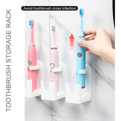 Electric Toothbrush Holder Wall Mounted Traceless Stand Rack Cup Holder Toothbrush Space-Saving Organizers Bathroom Accessories