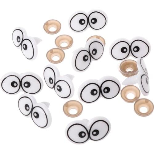 Good 10Pcs Plastic Cartoon Safety Eyes for Toy Bear Doll Puppet Stuffed Animal Crafts Children DIY with Washers-random delivery