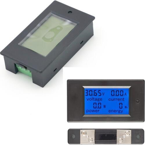 1Set DC 6.5-100v 50A LCD Combo Meter Voltage current KWh Watt Panel Meter 12v 24v 48v Battery Power monitoring + 50A Shunt