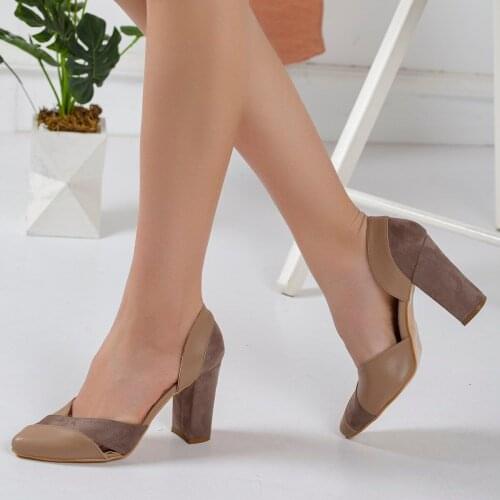 Loretta Mink Heels Shoes Skin Color Women Pump High Heels Shoes Female Summer Patent Leather Wedding Party Plus Size 34-43