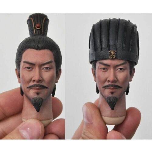 1/6 Scale Legend of Three Kingdoms Zhu Geliang Tang Guoqiang Head with Hat Models Sculpt for 12''Figures Bodies DIY