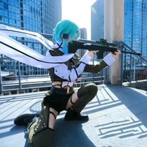 Sword Art Online GGO Asada Shino Sinon Phantom Bullet Anime Cosplay Costume