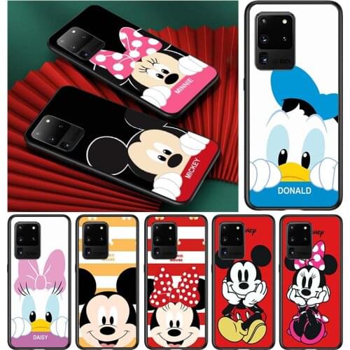 Cute couple Disney Mickey for Samsung S20 FE Ultra Plus A91 A81 A71 A51 A41 A31 A21 A11 A72 A52 A42 A22 Soft Black Phone Case