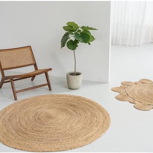 Natural reed handmade cool carpet for summer, decoration reed rug, South East style round shaped reed mat