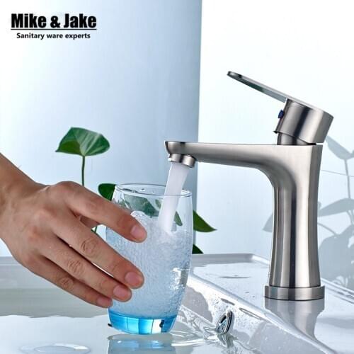 Stainless steel 304 green bathroom faucet Lead Free No PB Basin mixer brushed sink crane basin tap mixer tap
