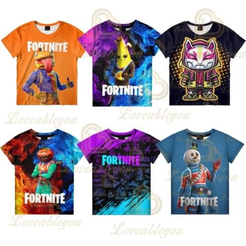 New Fortnite Summer T Shirt Boys Cartoon Cute Tee Shirt Short Sleeve Man Women Children Tshirts Tee Tops