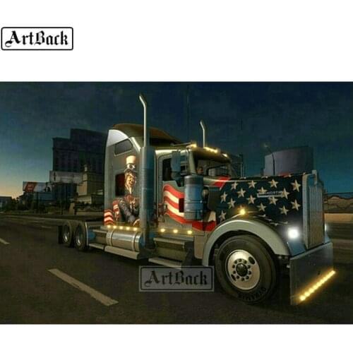 New Arrival Diamond Painting Truck USA Icon Full Square DIY 5d Diamond Mosaic 3d Diamond Embroidery Sticker Decoration