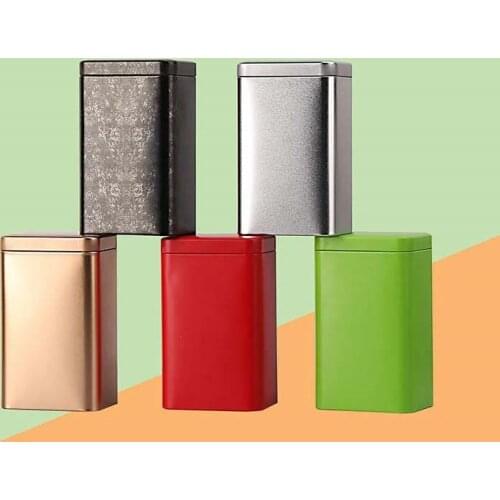 Pure Color Frosted Jar S/L Candy Storage Tin Box Keys Jewelry Containers Rectangle Food Tea Caddy Coffee Sealed Case Cans Bottle