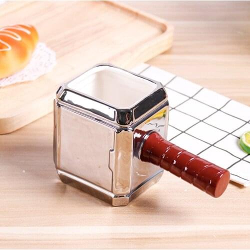 Personalized ceramic mug Avenger thunder hammer ceramic cup beer cup 3D large capacity water cup new strange cup gift box packag