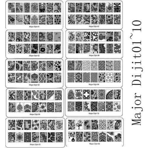 10pcs Nail Stamping Plates Spring Blossoms Series 3D DIY Nail Beauty Nail Template Stamp Image Manicure Stamp Plate