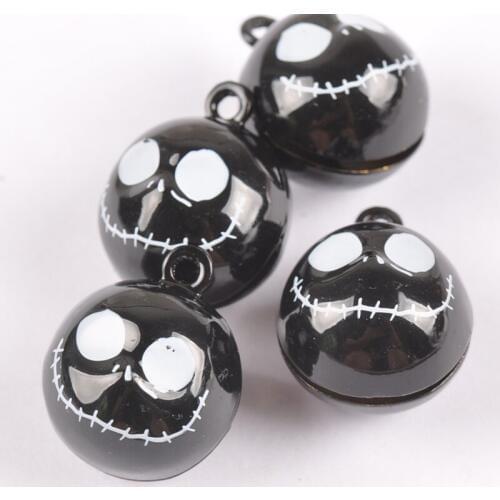 5pcs Ghost Charms Cartoon Jingle Bells Halloween Decoration Gift Wholesale for Wind bell making 17mm cp2087