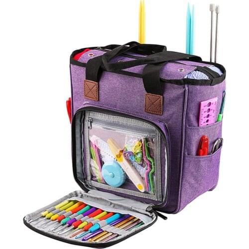 Portable Knitting Bag Organizer Yarn Storage Case for cotton cord Thread Wool Yarn Crochet Hook Sewing Needle Accessory Tool box